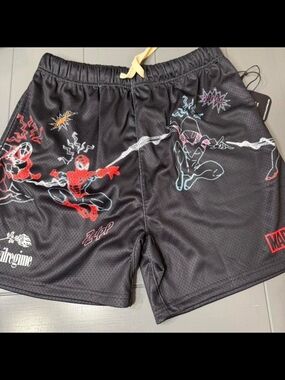 Civil Regime Spider-Man Graphic Black Athletic Shorts